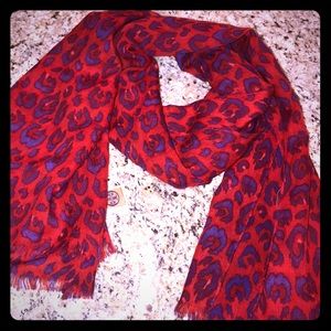 Tori Burch purple and red scarf
